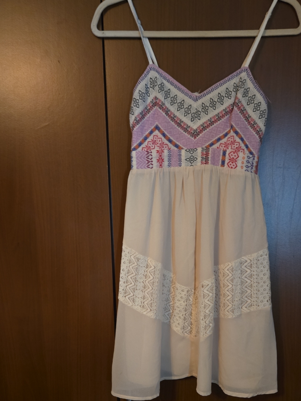 Flying Tomato Cream Dress with Pink & Purple Accents